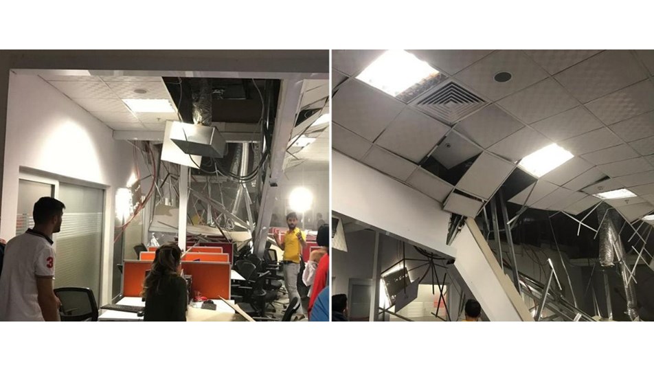 Batman'da çağrı merkezinin tavanı çöktü: 2'si ağır 6 yaralı