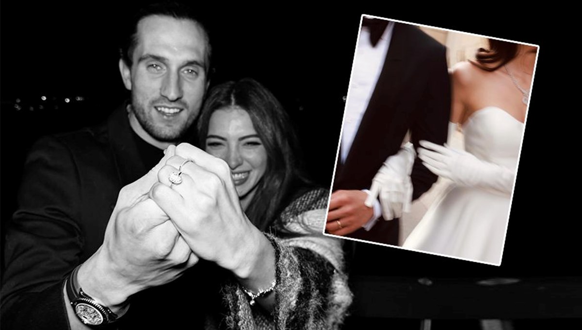 Melisa Aslı Pamuk ile Yusuf Yazıcı'nın nikahından ilk kareler