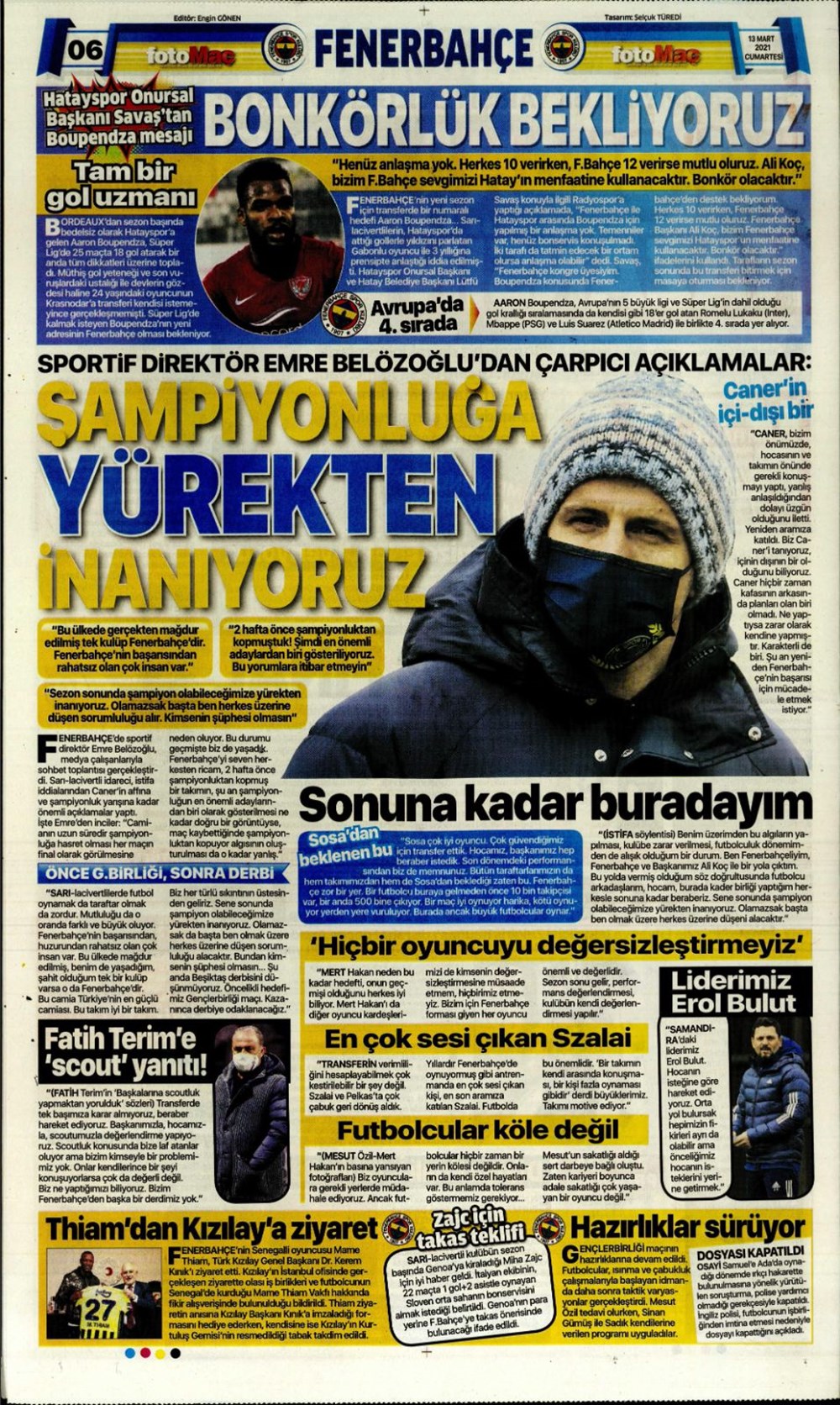 Günün spor manşetleri (13 Mart 2021) - 6
