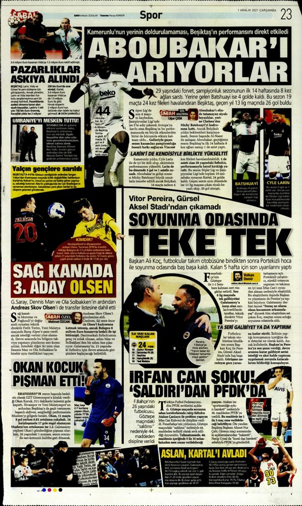 gunun spor mansetleri 1 aralik 2021 son dakika spor haberleri ntv haber gunun spor mansetleri 1 aralik 2021 son dakika spor haberleri ntv haber
