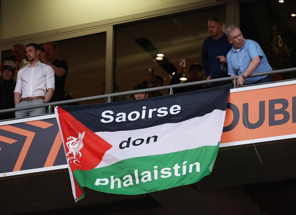Avrupa Ligi finalinde Filistin'e destek - 1
