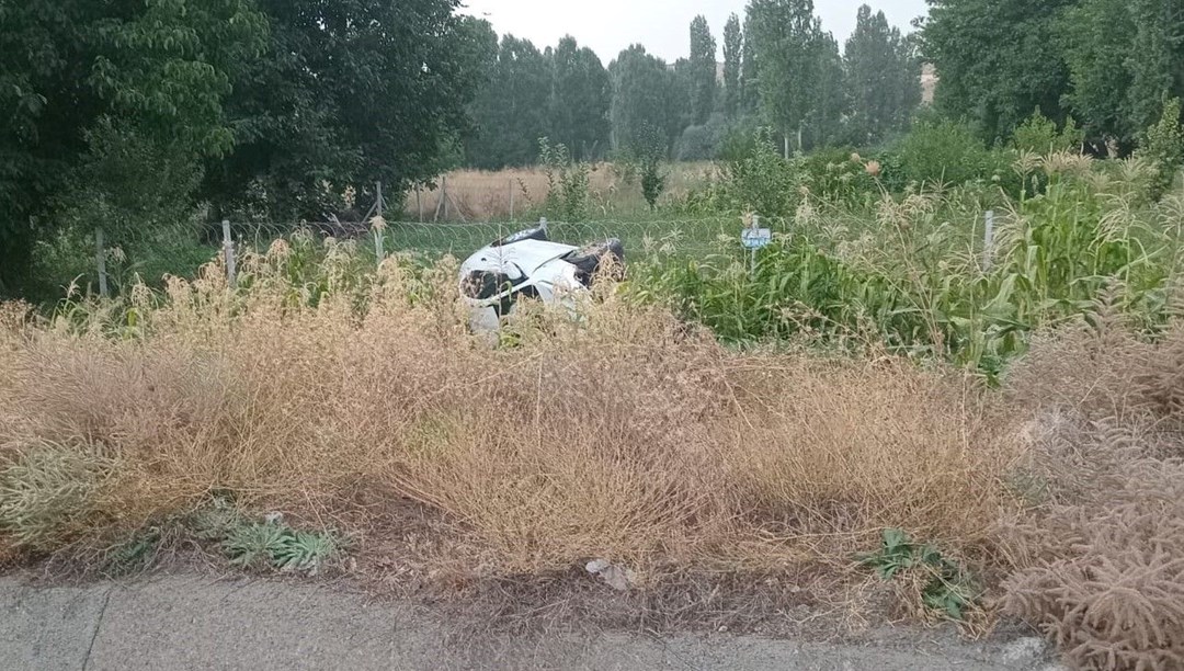 Otomobil mısır ekili araziye devrildi: 2 yaralı