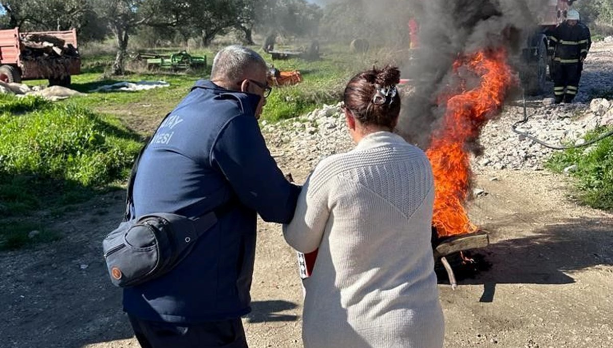 Hatay’da gönüllü kadınlara yangından korunma eğitimi