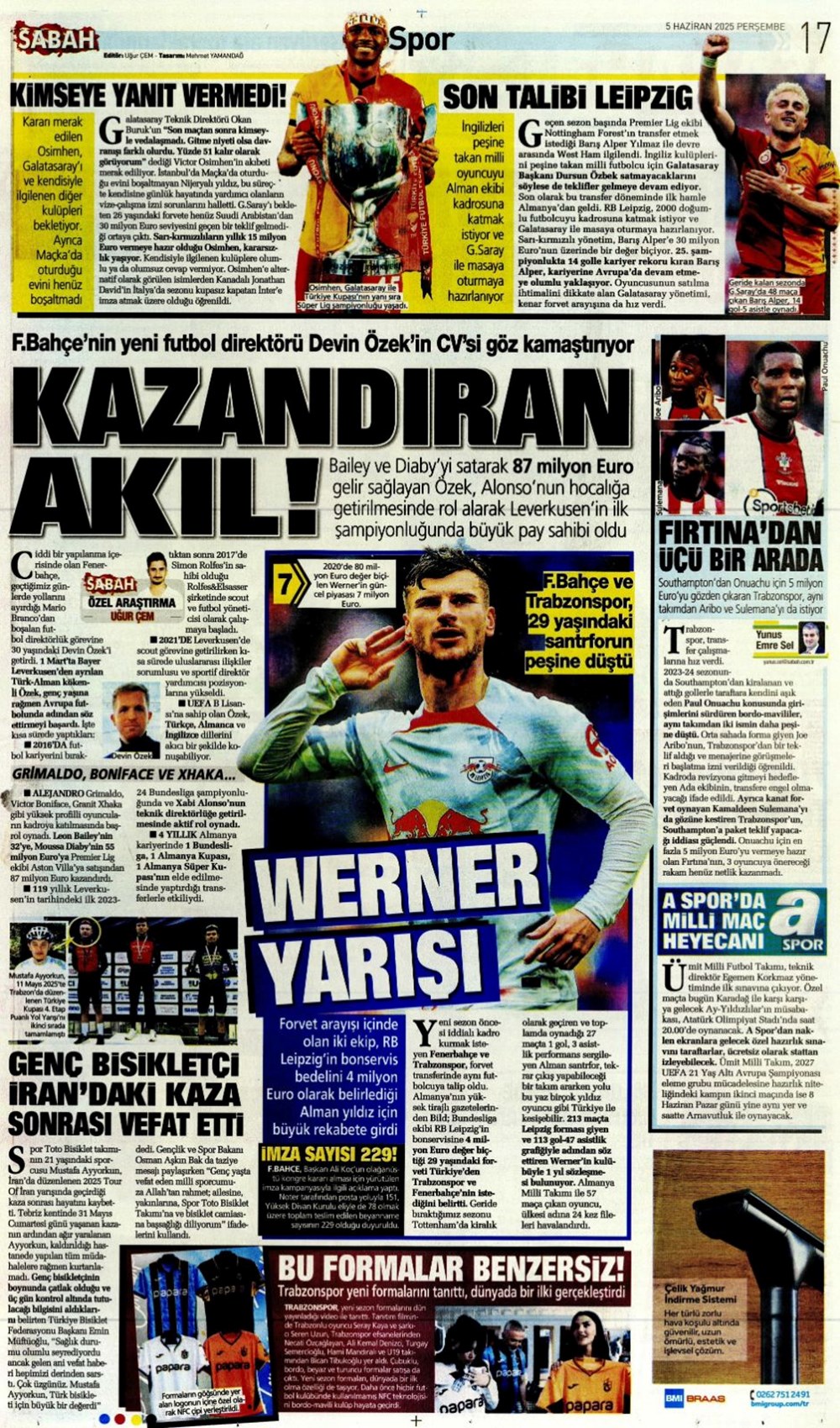 Transferin gündemi Sane (5 Haziran 2025 spor manşetleri) - 14