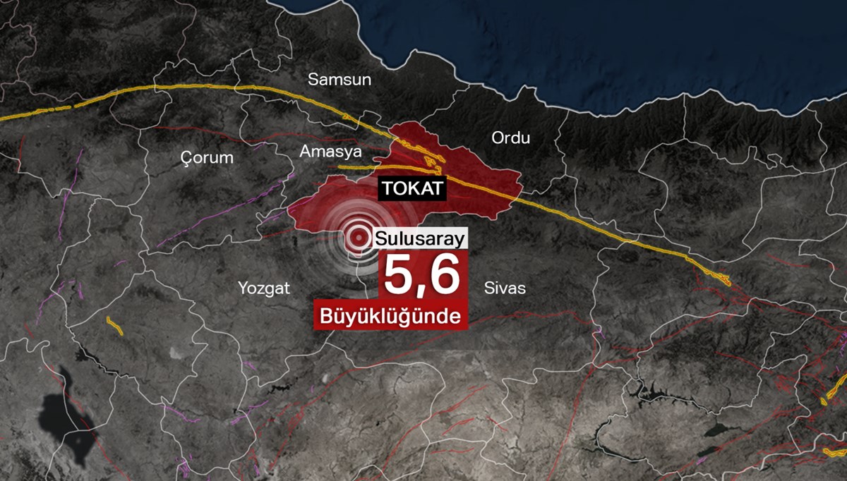 Tokat'ta 5,6 büyüklüğünde deprem