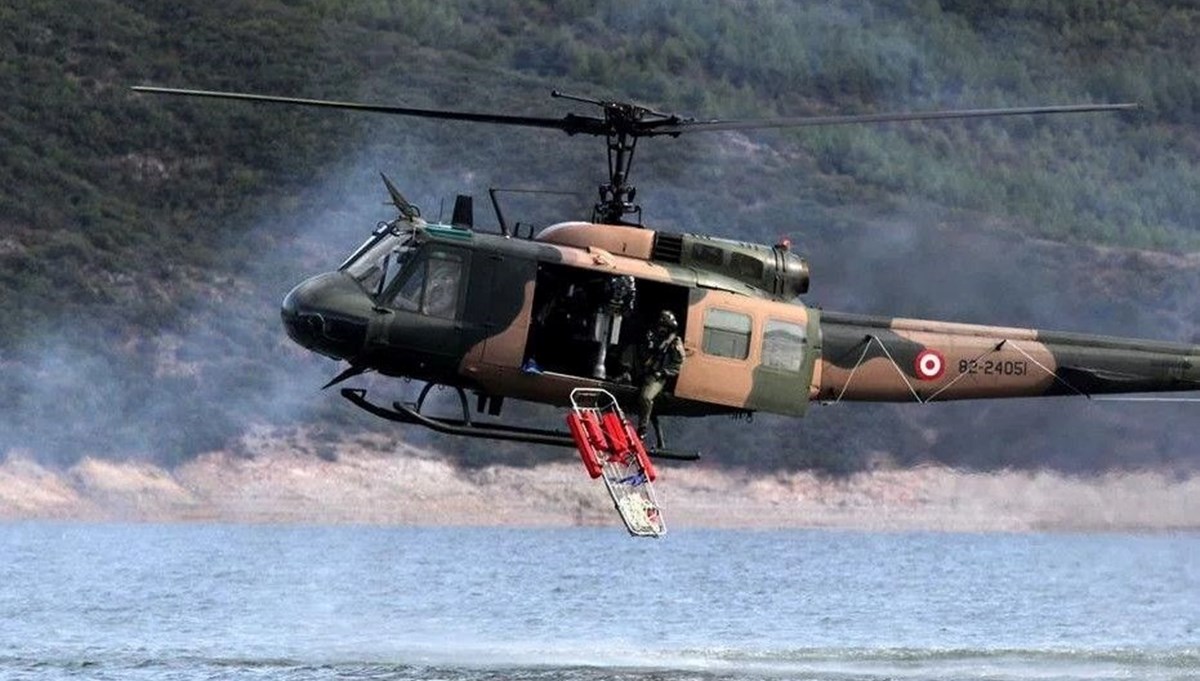 Askeri helikopter yağ kaçağı nedeniyle zorunlu iniş yaptı