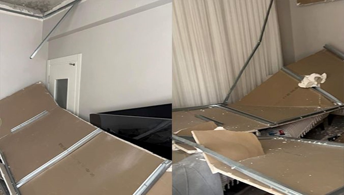 Asma tavan çöktü, anne ve çocukları dakikalarla kurtuldu Asma tavan çöktü, anne ve çocukları dakikalarla kurtuldu