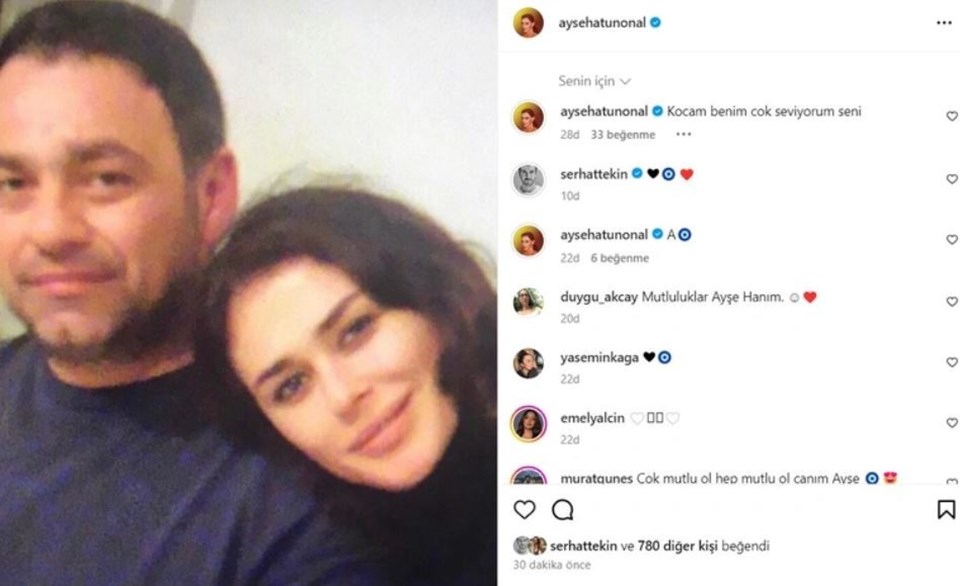 Ayşe Hatun Önal'ın "Kocam" notuyla paylaştığı kişinin oyuncu Selin Demiratar'ın eşi olduğu iddia edildi - 1