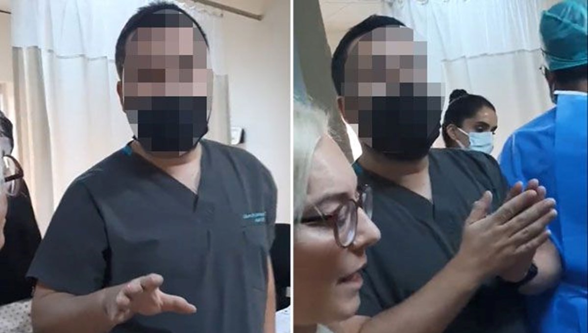 Hastanede doktor ve hastanın 'maske' tartışması