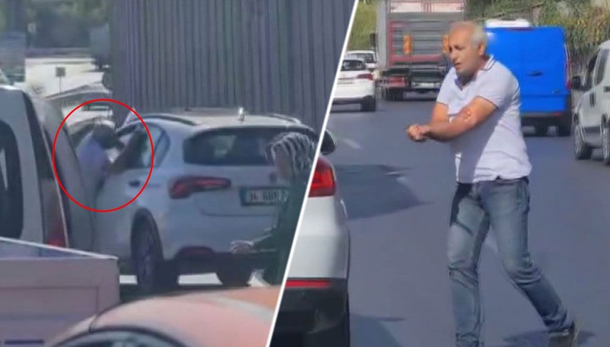 Kağıthane'de trafikte bıçaklı yol kavgası Kağıthane'de trafikte bıçaklı yol kavgası