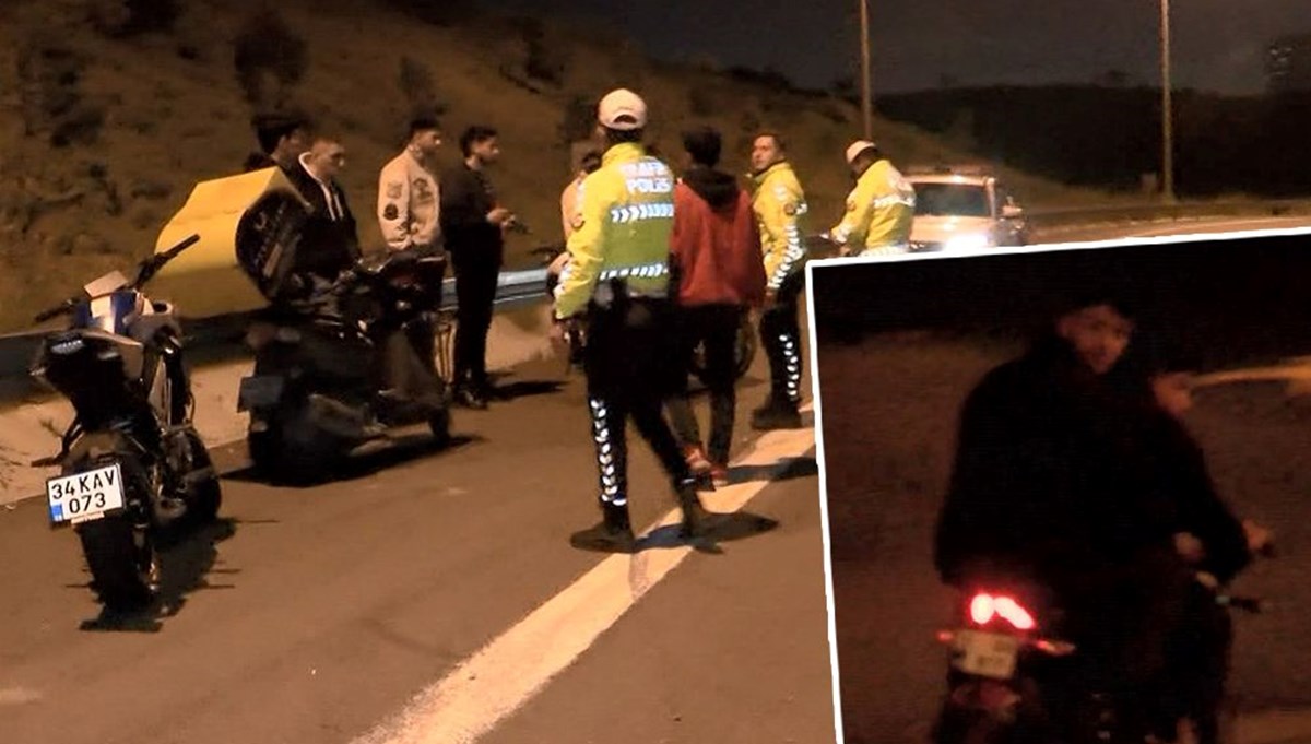 Motosikletlilere polis baskını: 5 motosiklet bağlandı, 2 sürücü kaçtı Motosikletlilere polis baskını: 5 motosiklet bağlandı, 2 sürücü kaçtı
