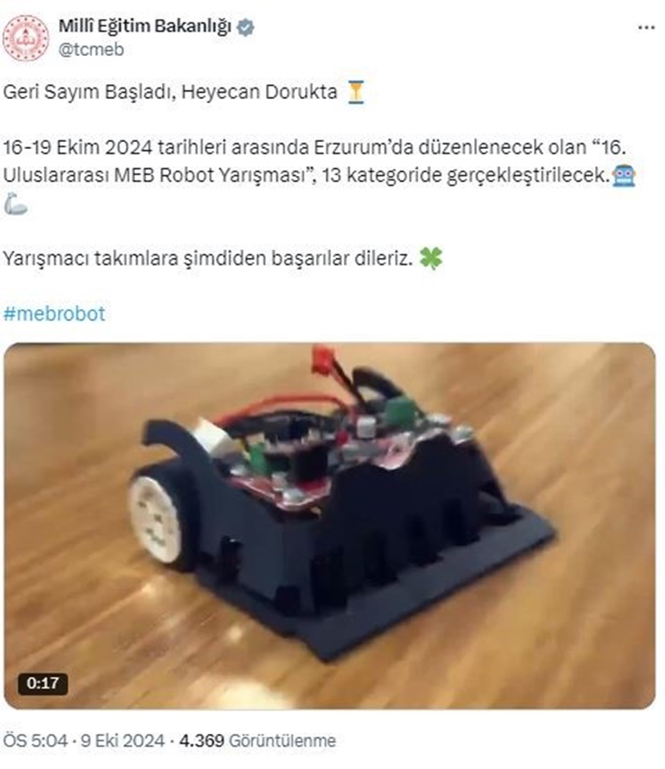 MEB 16. Uluslararası MEB Robot Yarışması'nı hatırlattı: MEB Robot Yarışması ne zaman, nerede yapılacak? - 1