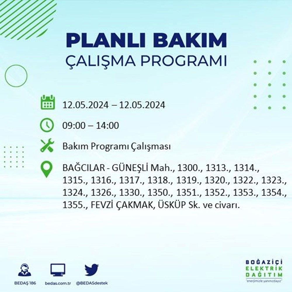 İstanbul'un 10 ilçesinde elektrik kesintisi: Elektrikler ne zaman gelecek? BEDAŞ kesinti programı - 3
