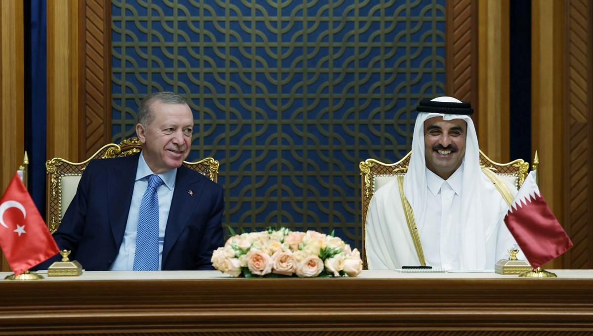 Cumhurbaşkanı Erdoğan Katar Emiri El Sani ile bir araya geldi