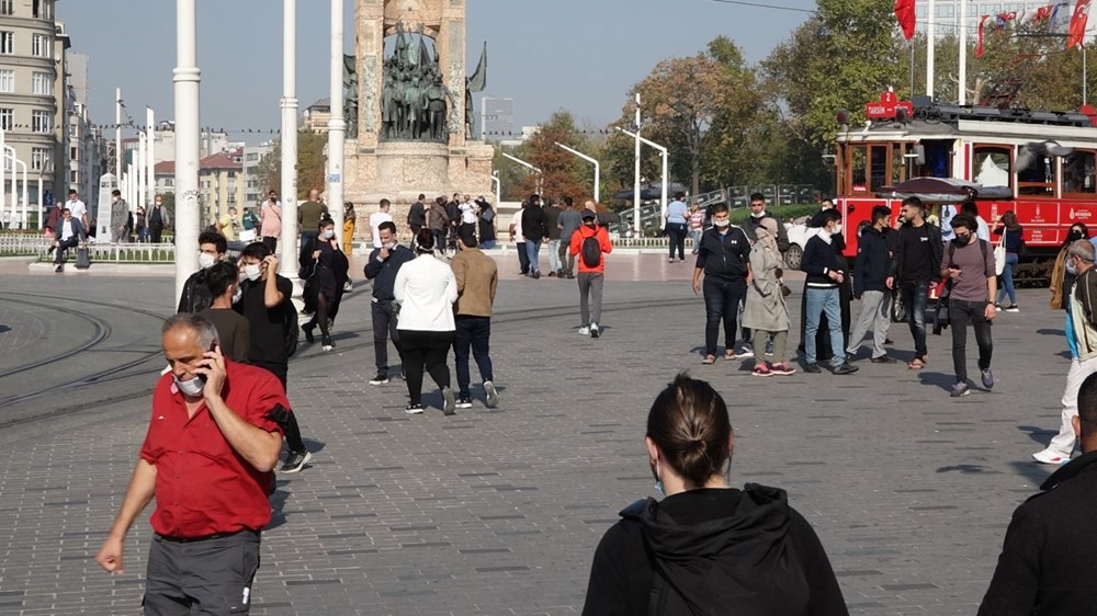 Taksim'de drone'lu maske denetimi - 15