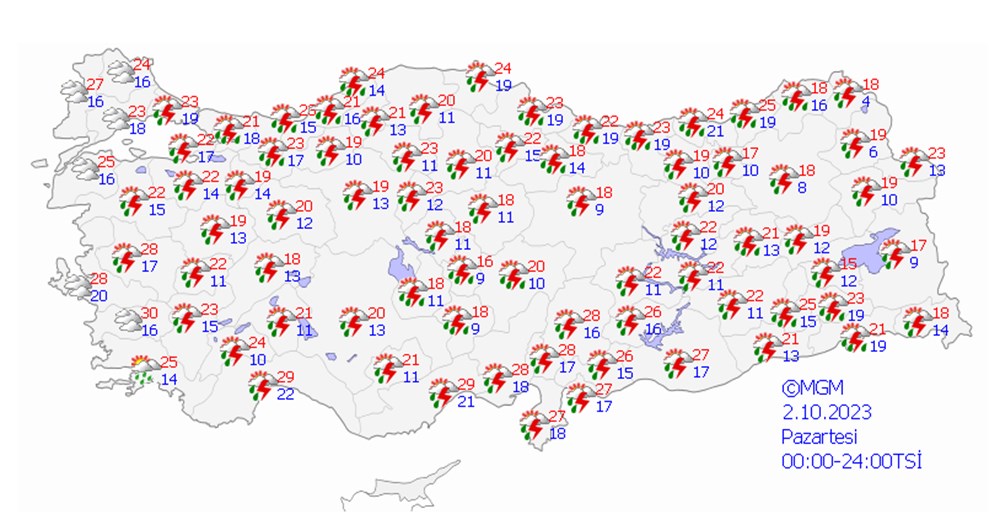 11 il için sarı ve turuncu kodlu uyarı (Yağışlar ne kadar devam edecek?) - 11