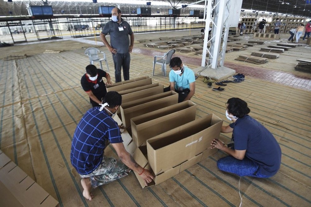 Hindistan�da Covid19�a karşı karton yatak çözümü NTV