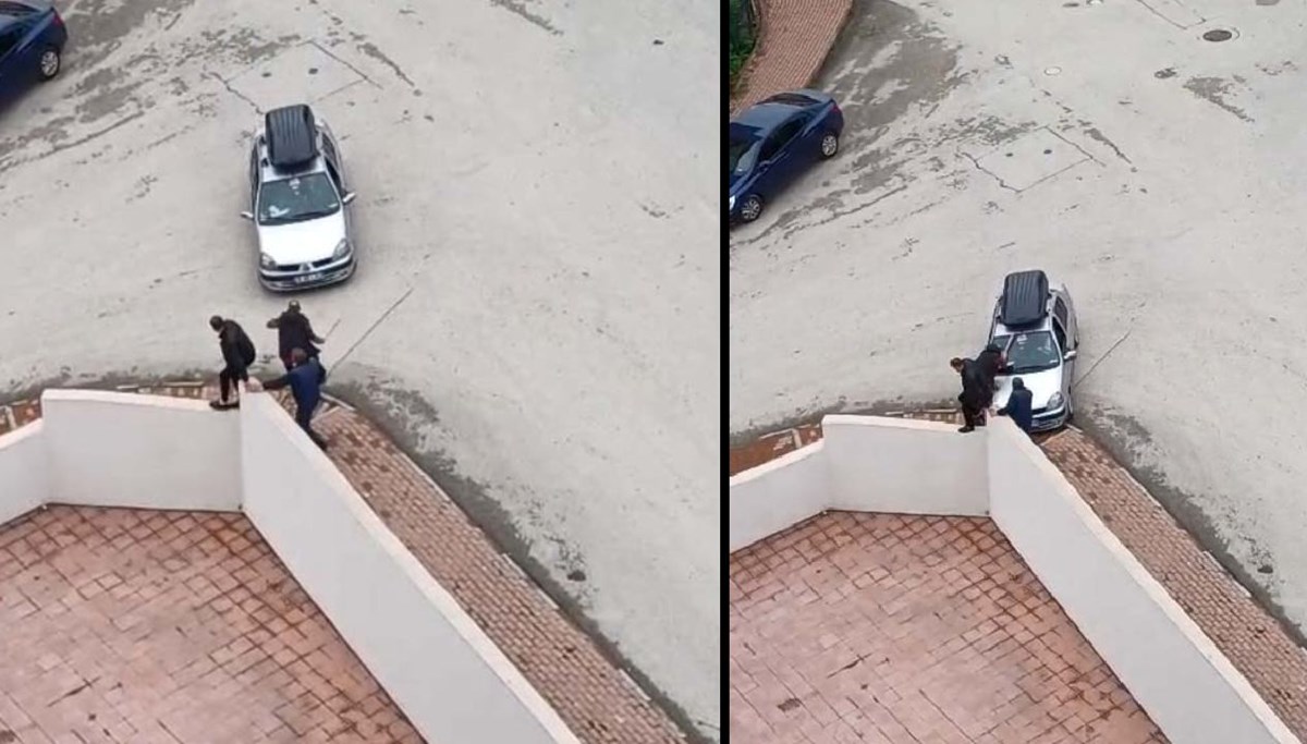 Otomobili, husumetlilerinin üzerine sürdü Otomobili, husumetlilerinin üzerine sürdü