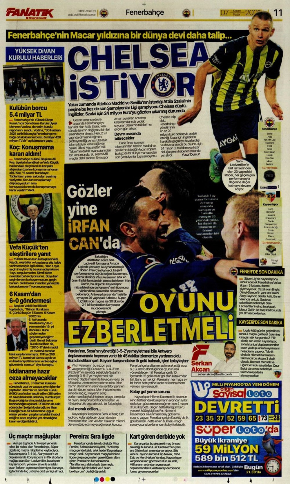 Günün spor manşetleri (7 Kasım 2021) - 5