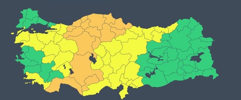 Meteoroloji'den 33 il için 'sarı' 16 il için 'turuncu' uyarı - 1