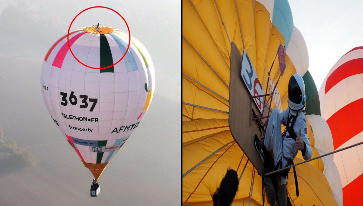 Sıcak hava balonunda dünya rekoru: Ayakta durdu