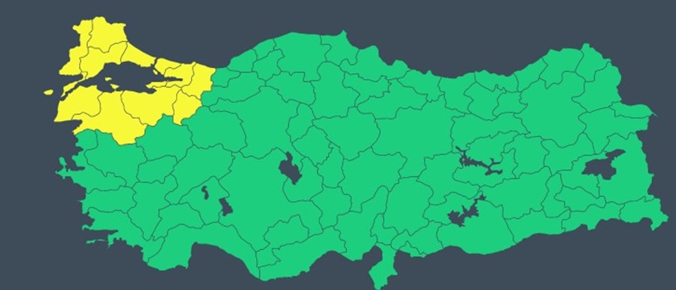 Meteoroloji, Marmara Bölgesi için 'sarı kodlu' uyarı yaptı. 