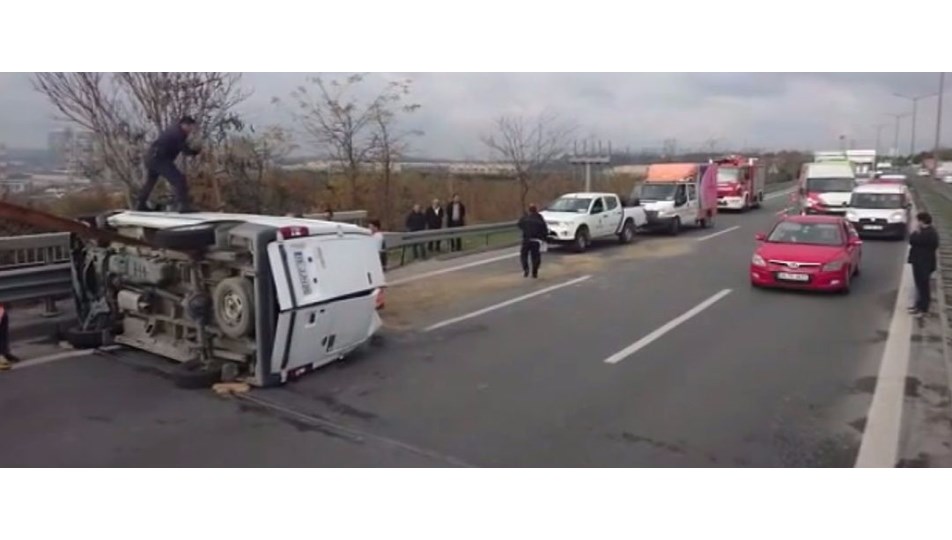 TEM Okmeydanı bağlantı yolunda kaza