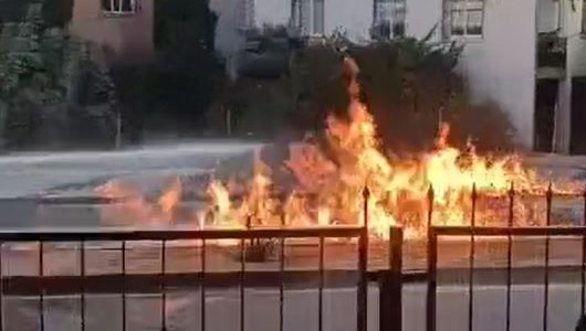 Doğalgaz sızıntısı olan yerde sigara yaktı