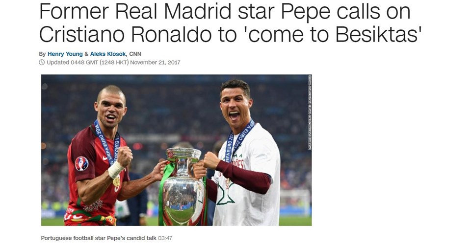 Pepe'den Cristiano Ronaldo'ya çağrı (Come to Beşiktaş) - 1