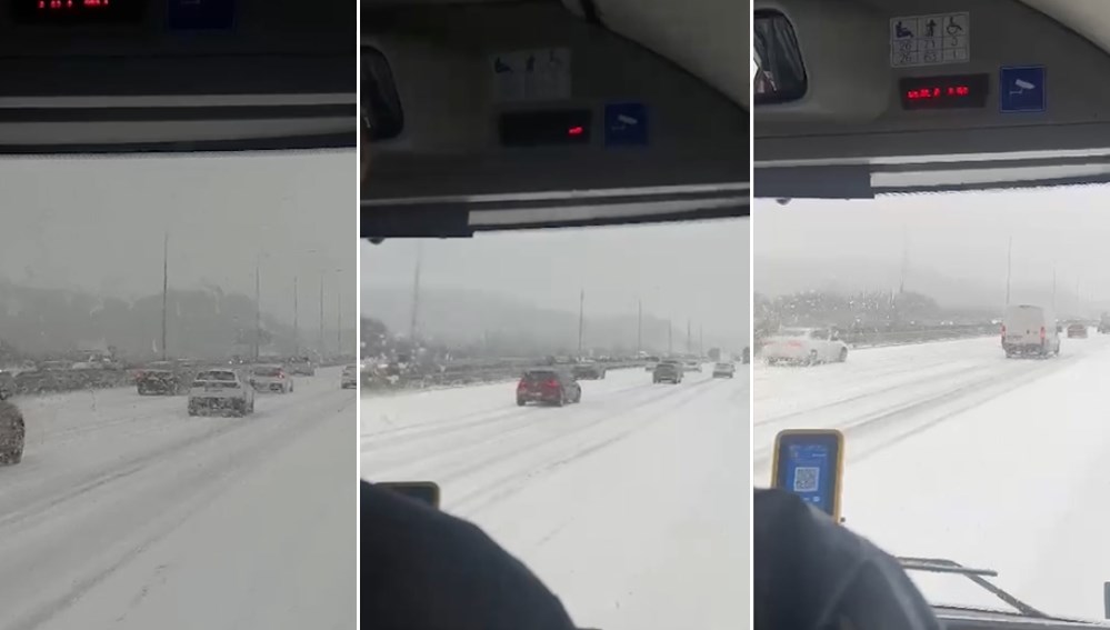 İstanbul’da kar aniden bastırdı, yol beyaza büründü (Hem meteoroloji hem AKOM uyardı: Bu akşama dikkat!)