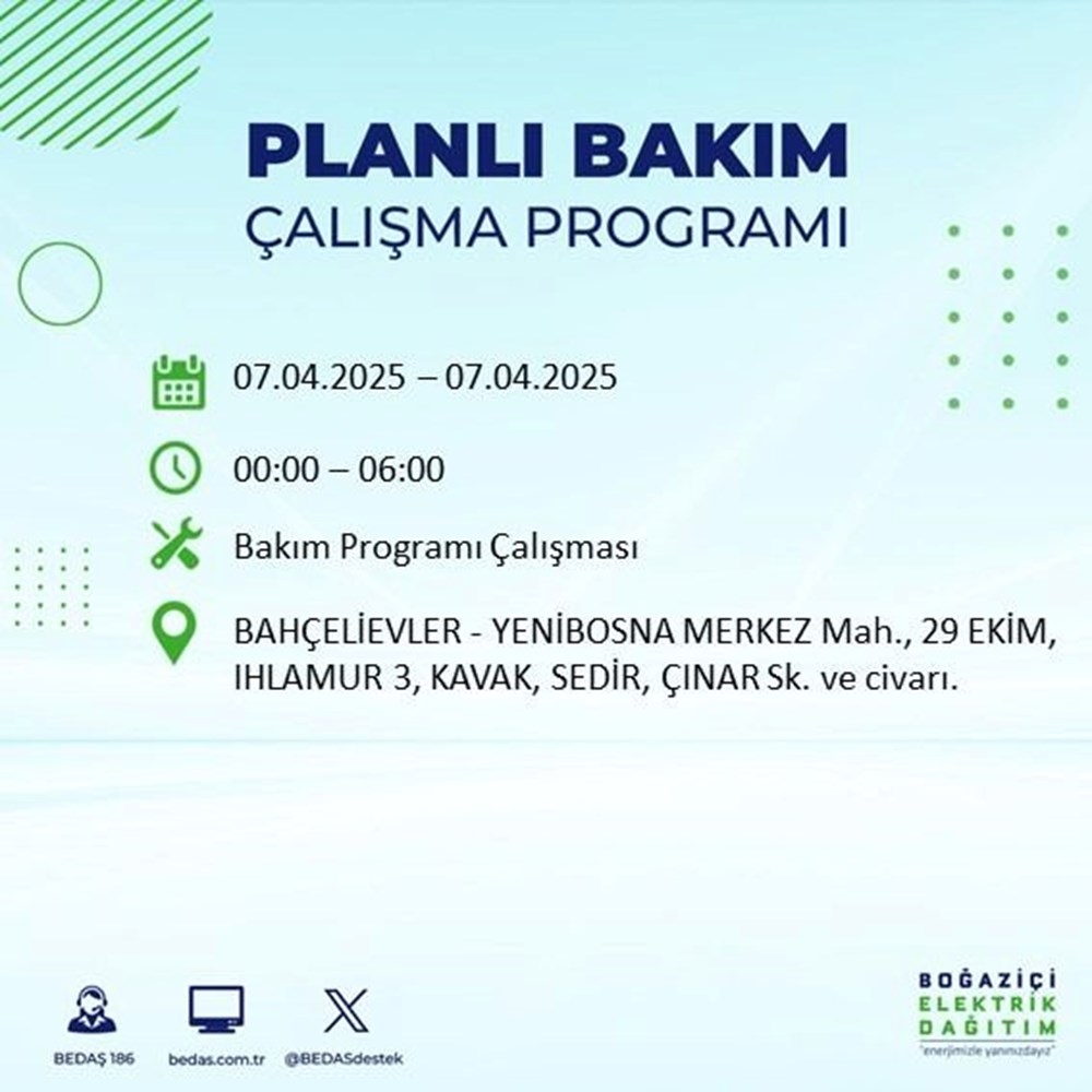 İstanbul'un 21 ilçesinde elektrik kesintisi: Elektrikler ne vakit gelecek? 9 saat sürecek (7 Nisan BEDAŞ kesinti programı) 81 DLwZKqwbb06QLvp28Pzr3w