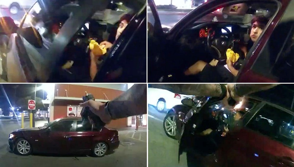 ABD'de bir polis otomobilinde yemek yiyen gence kurşun yağdırdı