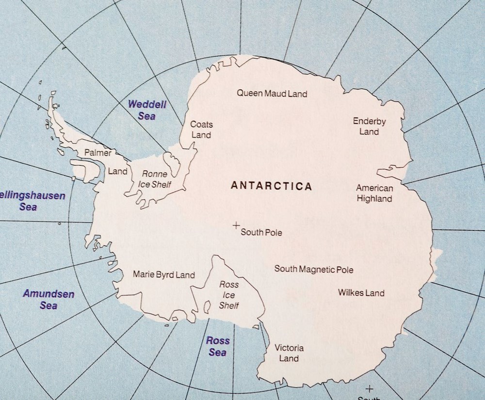 Земля королевы мод в Антарктиде на карте