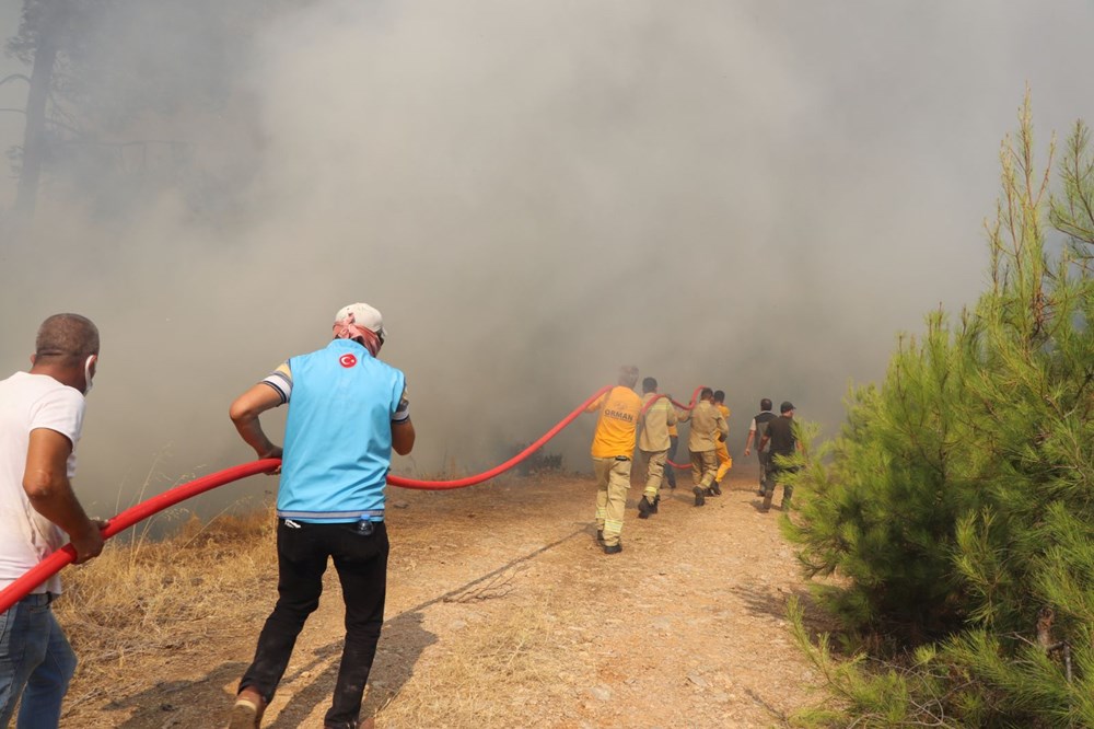 Bodrum'da orman yangını: Alevlere havadan ve karadan müdahale ediliyor - 11