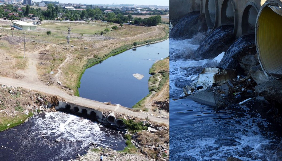 Simsiyah akan Çorlu Deresi'ni kirleten tesislere 25 milyon lira ceza