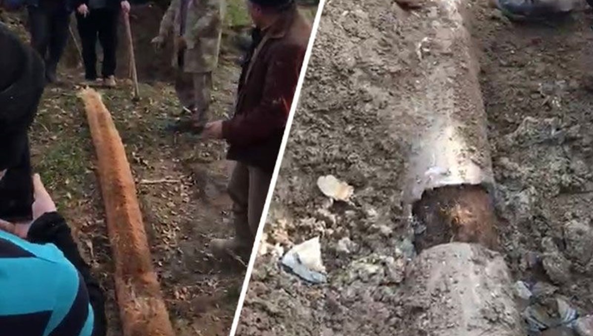 Tıkanan su borusundan 6 metre kök çıktı Tıkanan su borusundan 6 metre kök çıktı