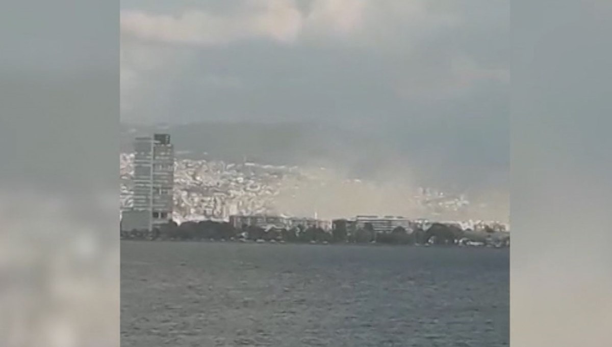 İzmir'de 6,6 büyüklüğündeki depremden ilk görüntüler
