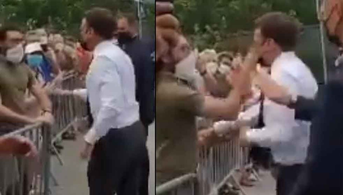 SON DAKİKA: Fransa Cumhurbaşkanı Macron'a tokatlı saldırı