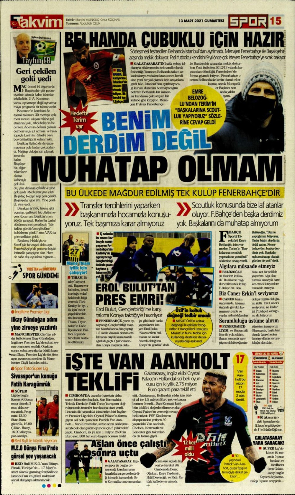 Günün spor manşetleri (13 Mart 2021) - 20