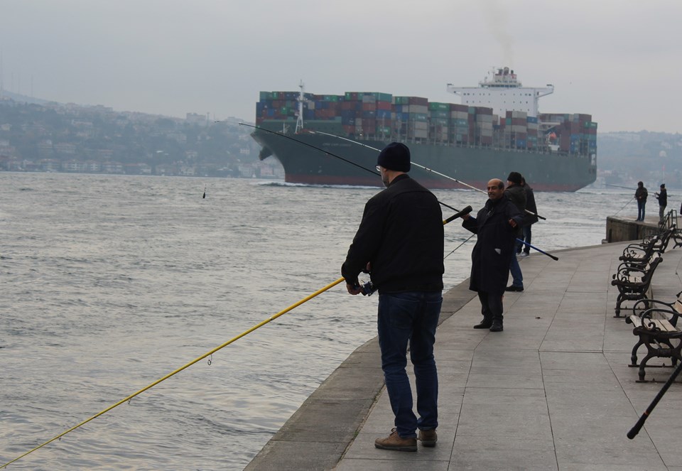 Dev konteyner gemisi İstanbul Boğazı'ndan geçti - 1