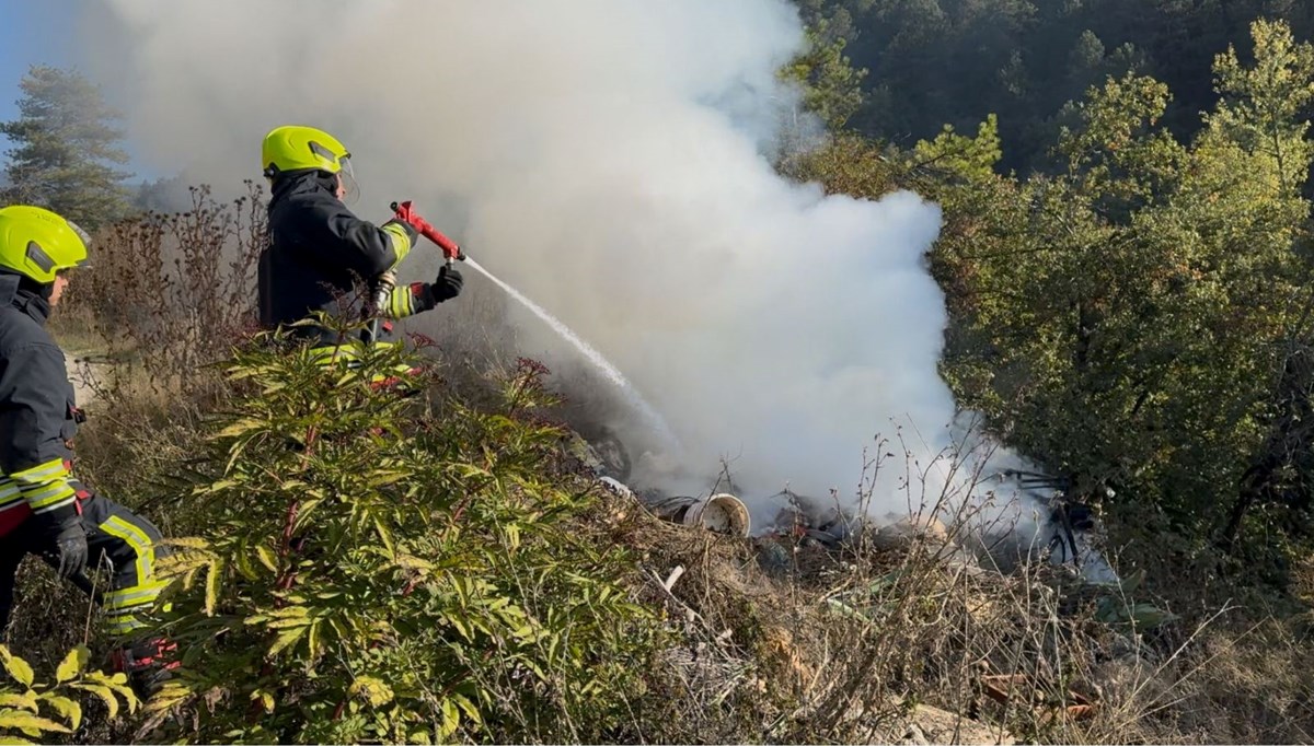 Bolu'da çöp yangını