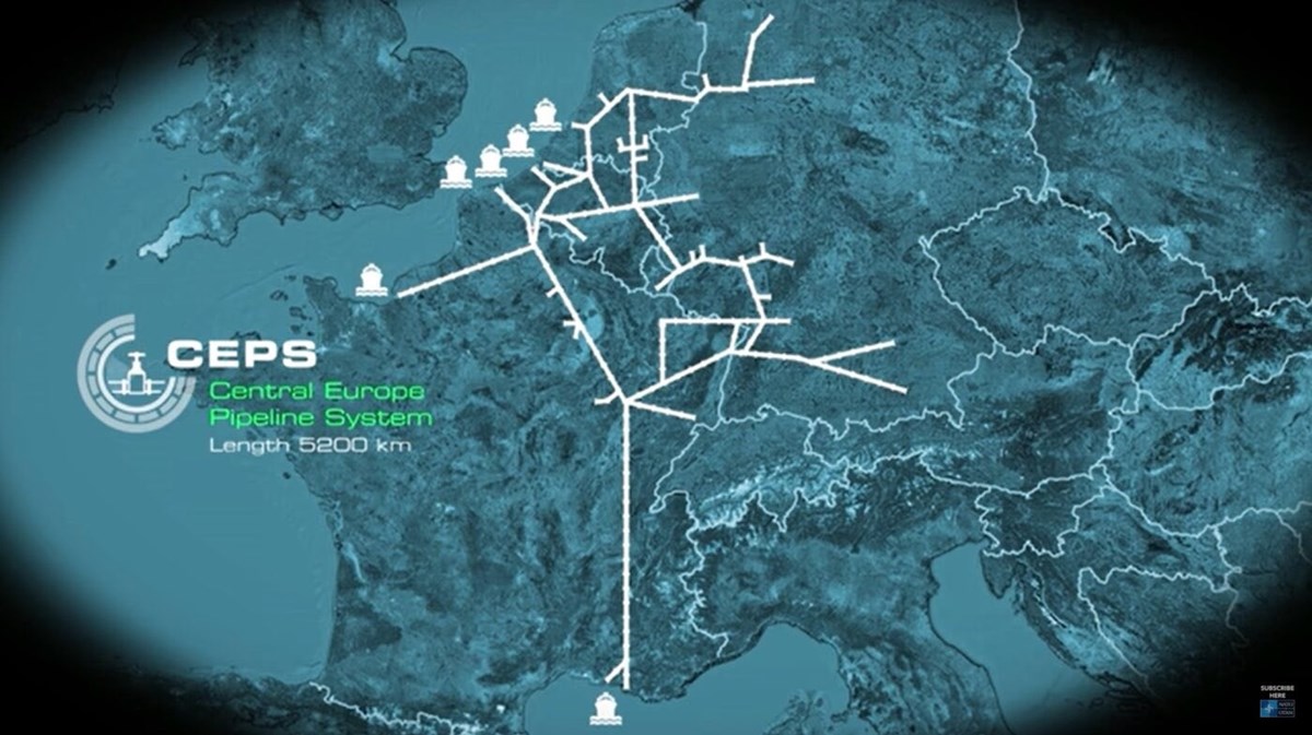 NATO boru hattı sisteminin dağılımı.