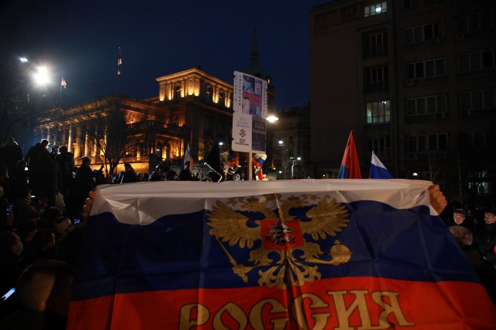 Sırbistan'ın başkenti Belgrad'da Rusya'ya destek gösterisi - 3
