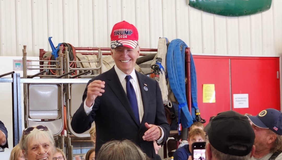 Biden'ın "Trump 2024" şapkası: "Destek için teşekkürler Joe"