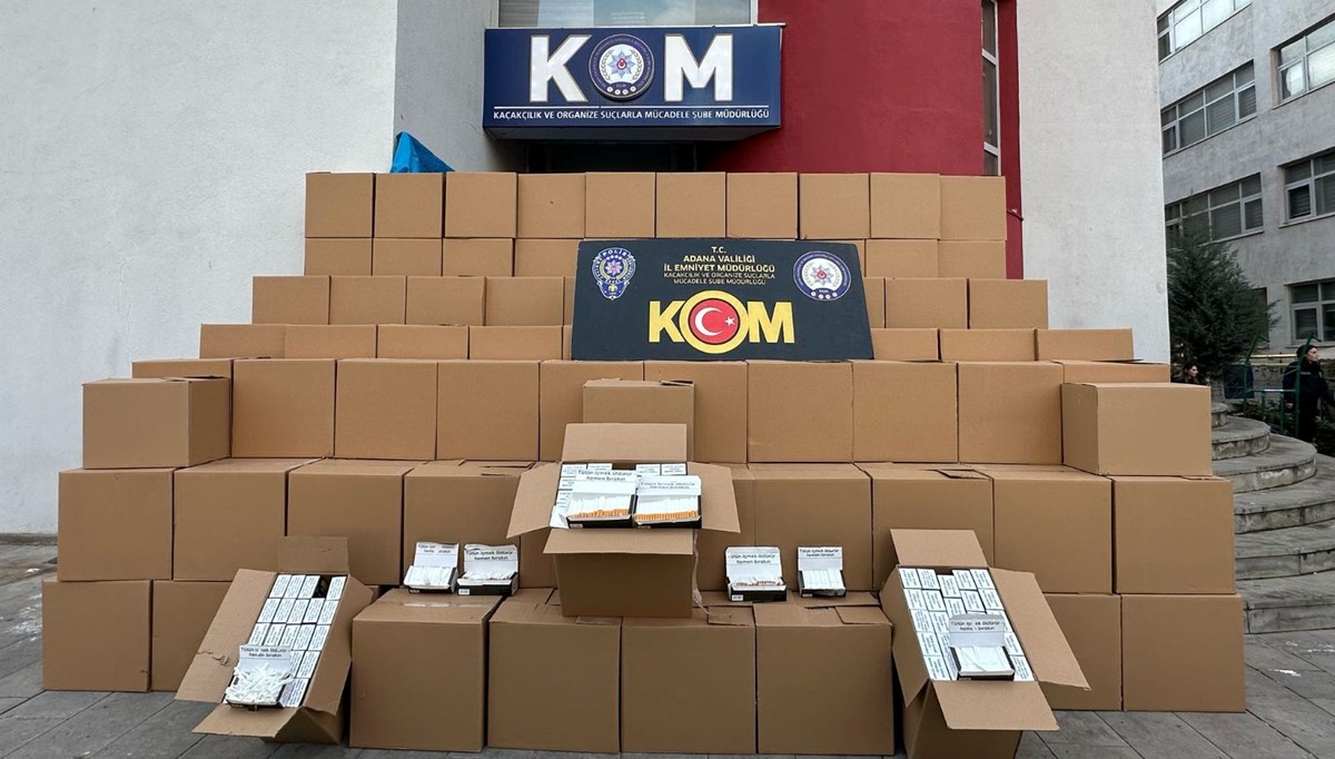 Adana'da 3 milyon makaron ele geçirildi Adana'da 3 milyon makaron ele geçirildi