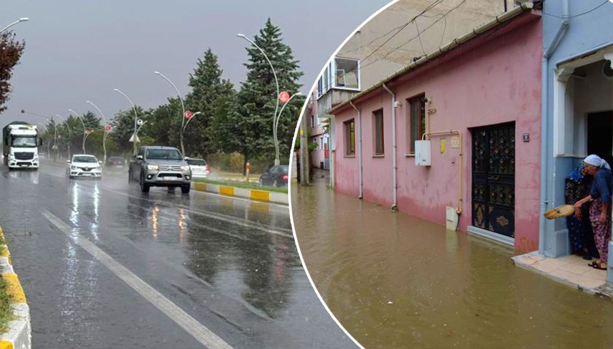 Bu gece İstanbul'a ulaşacak: Yağmur aniden bastırdı, sokaklar göle döndü