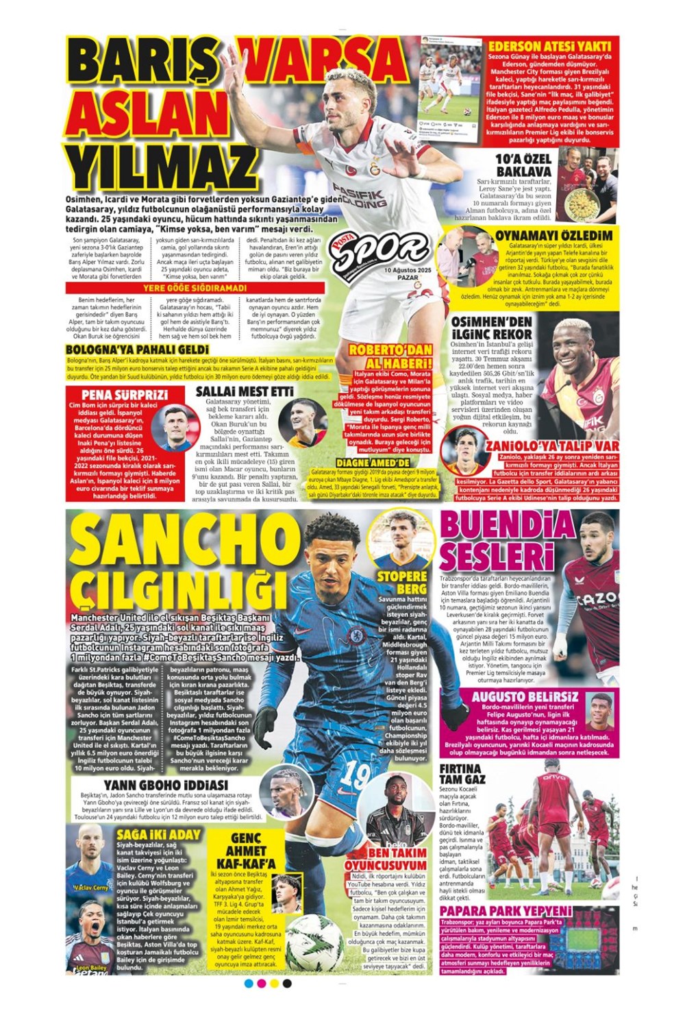 "Kadıköy rüyası" (10 Ağustos spor manşetleri) - 15