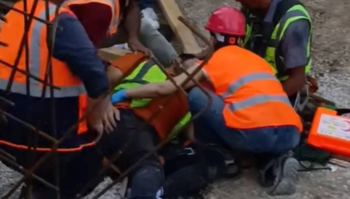 İnşaatta çalışan iki işçi yaralandı İnşaatta çalışan iki işçi yaralandı