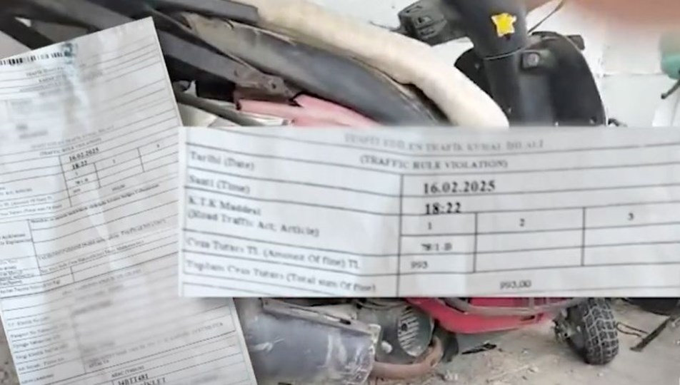 Antalya'da yaşayan ailenin 2 yıldır çalışmayan paslı ve tozlu motoruna İstanbul'da ceza kesildi
