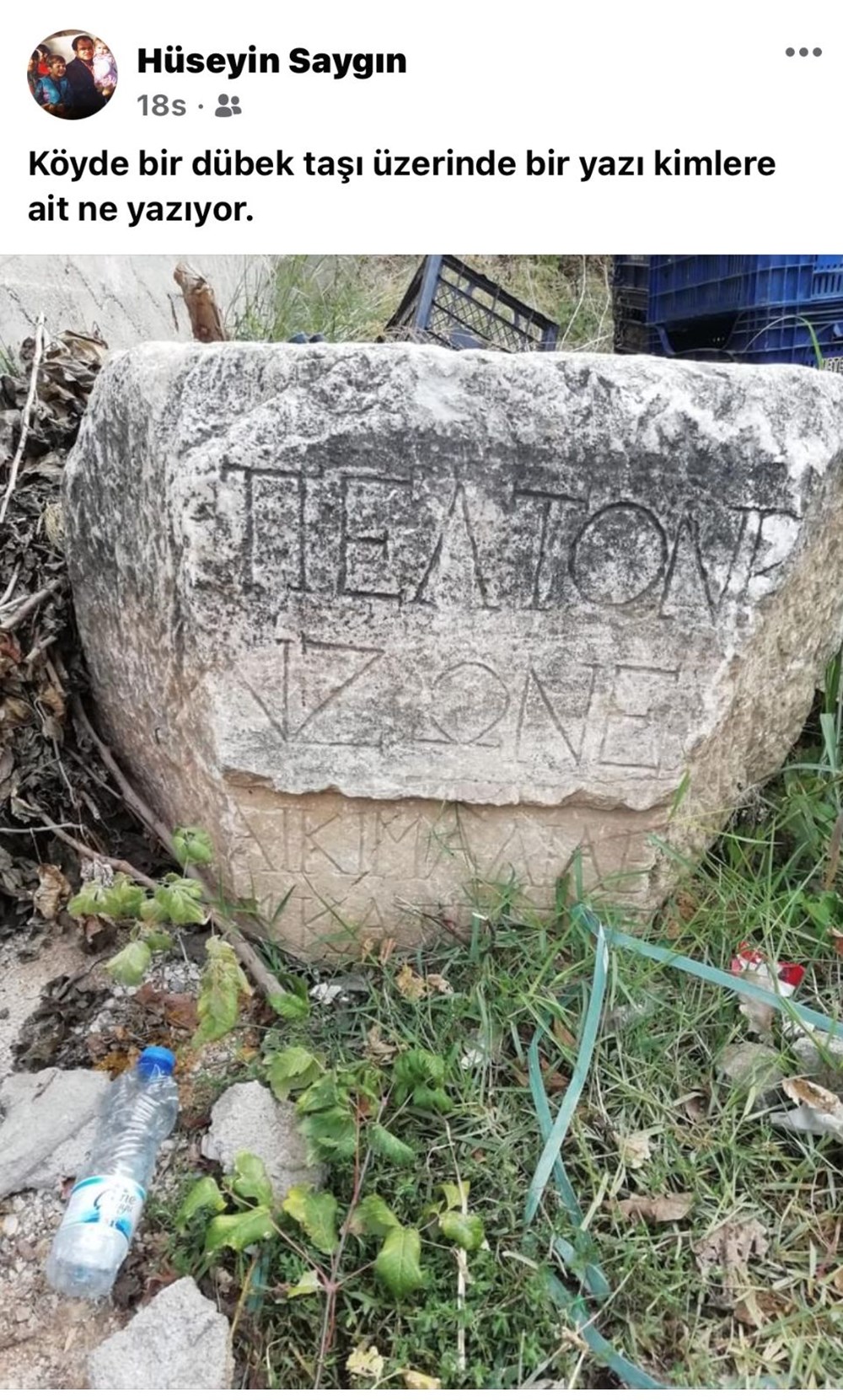Yıllardır mahalle meydanında duran Roma dönemine ait olduğu düşünülen tarihi eser hakkında inceleme - 1